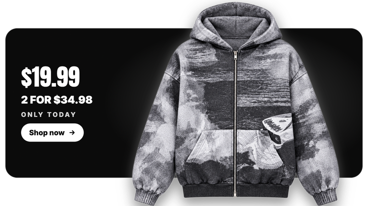 Graphic Zip Hoodie Collection display card